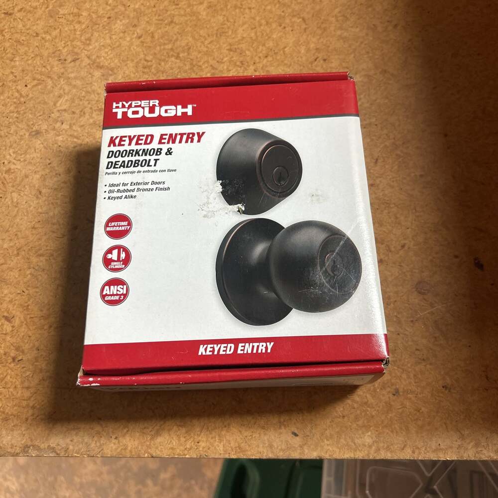 Hyper Tough Keyed Entry Ball Style Doorknob and Deadbolt Combo